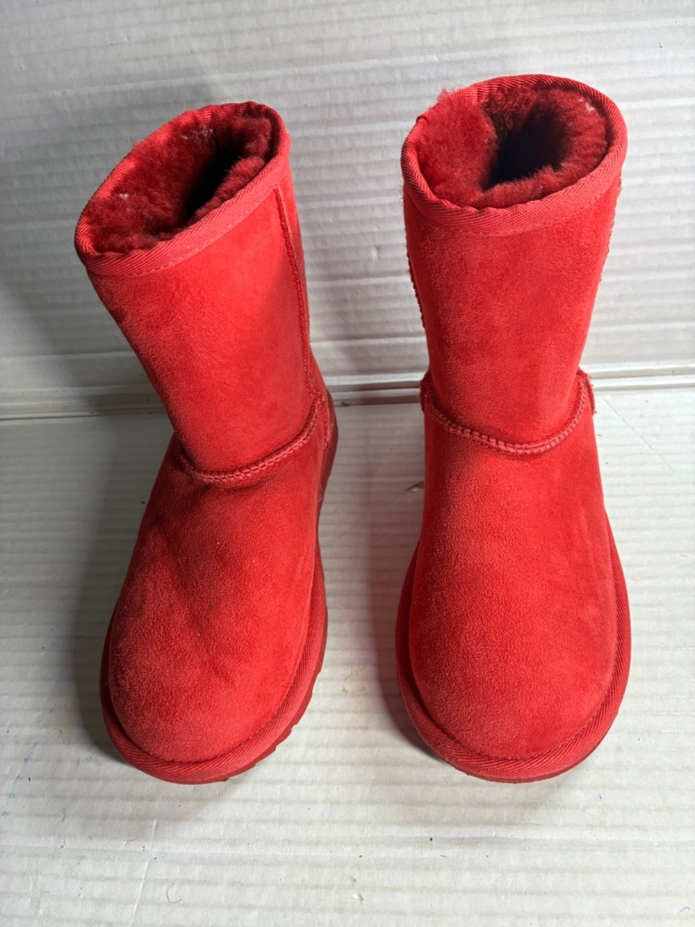 UGG Kids Red Suede Classic Short Boots USED